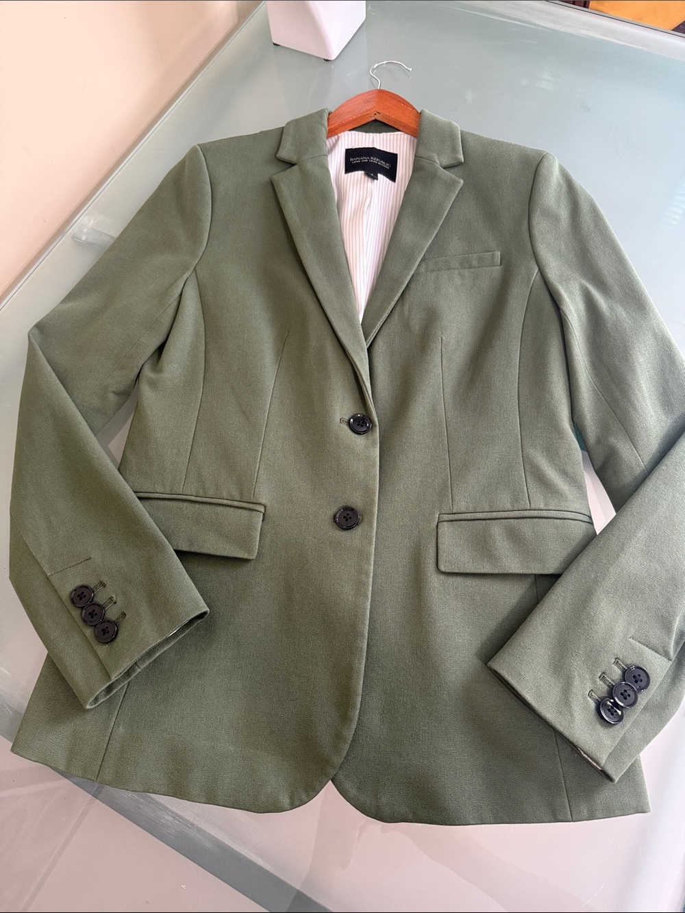 Like NEW Banana Republic Long and Lean Tailored Blazer Size 4 - Picture 6 of 11